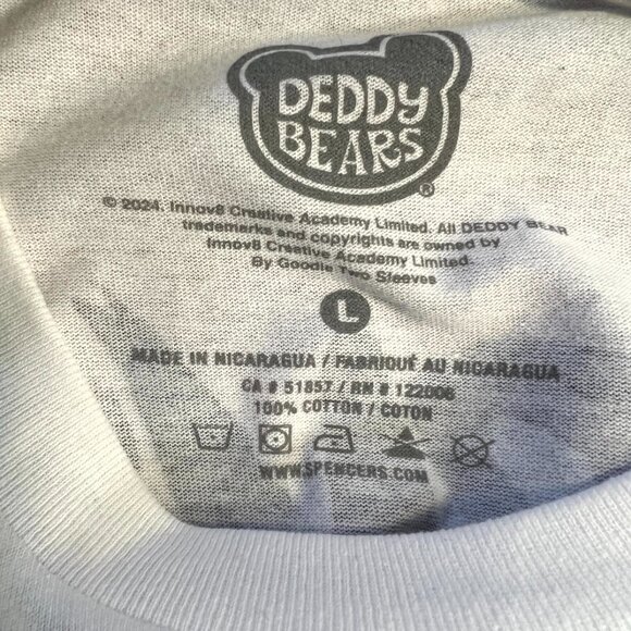 NWOT Deddy Bears 100% Cotton White "Skid Mark" Graphic Print Tee T-Shirt SZ Lrg - Picture 2 of 4